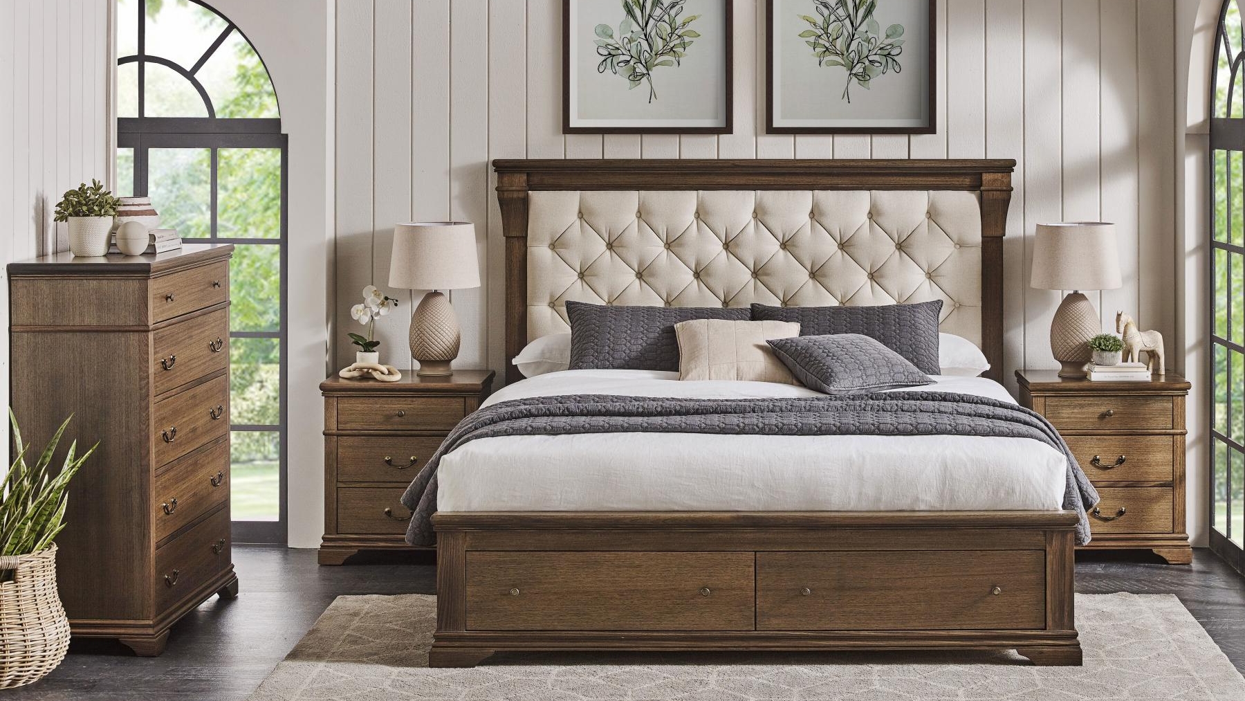 Forum Upholstered 2-Drawer Bed - Super King