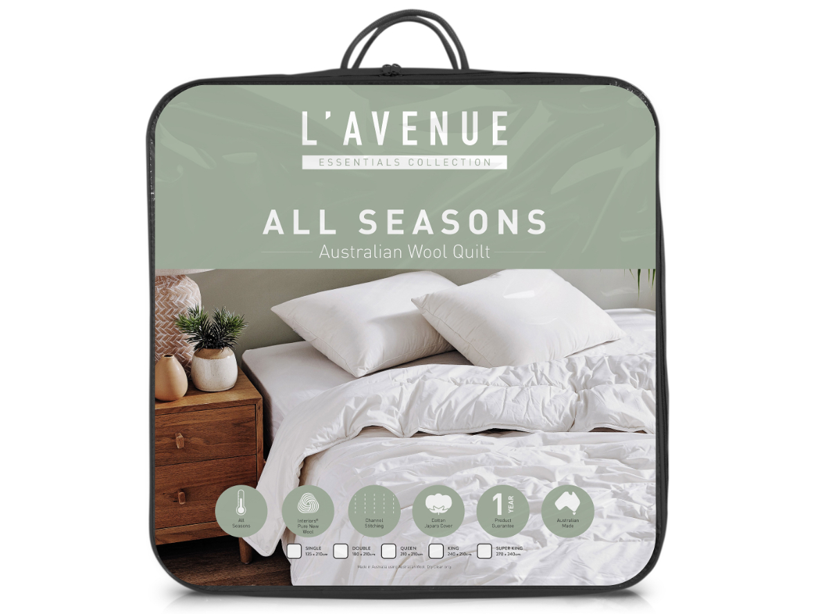 L'Avenue All Seasons 350gsm Wool Quilt - Super King