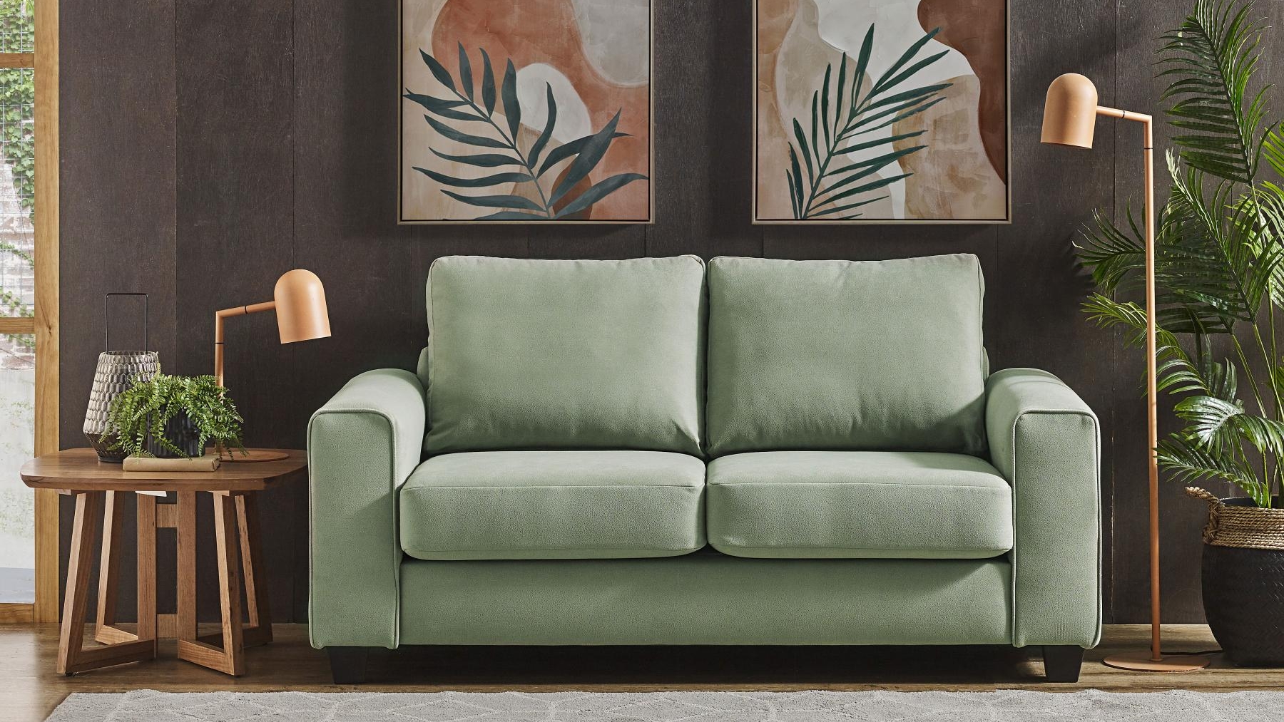 Brompton 2-Seater Fabric Sofa - Sage