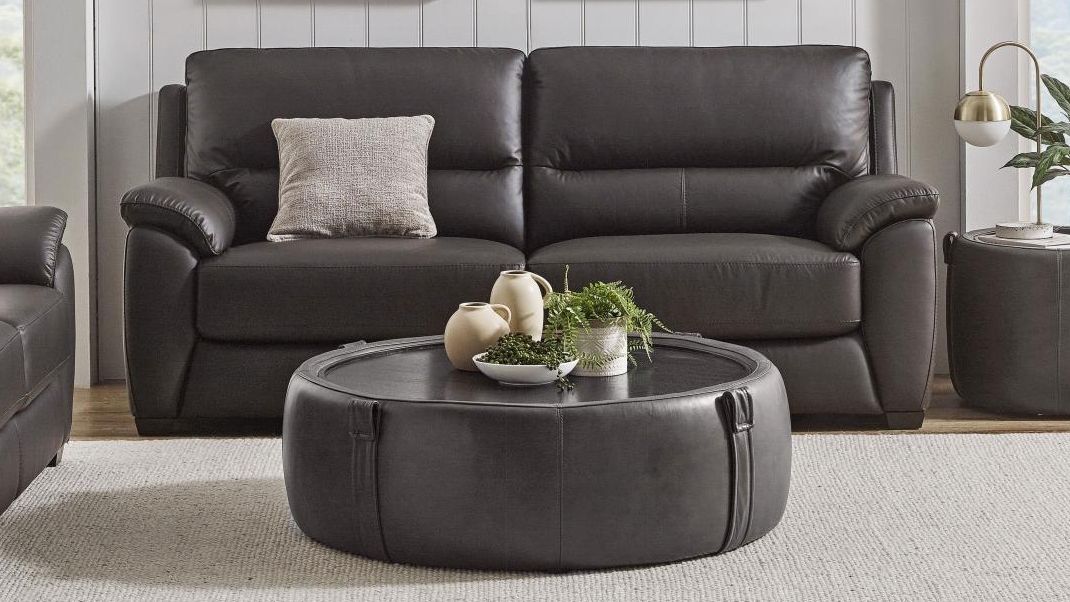 Basel 2.5-Seater Leather Sofa - Chocolate