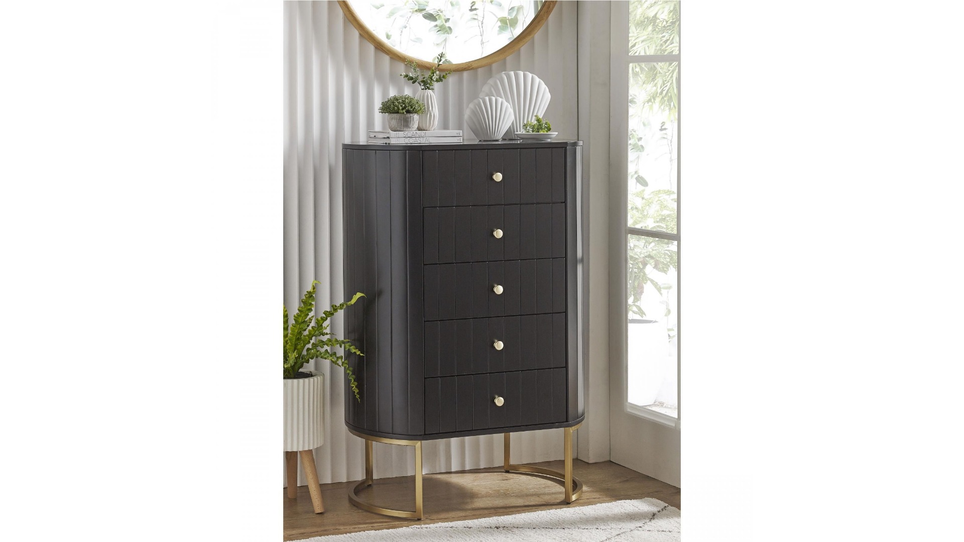 Akyra 5-Drawer Lingerie Chest - Black