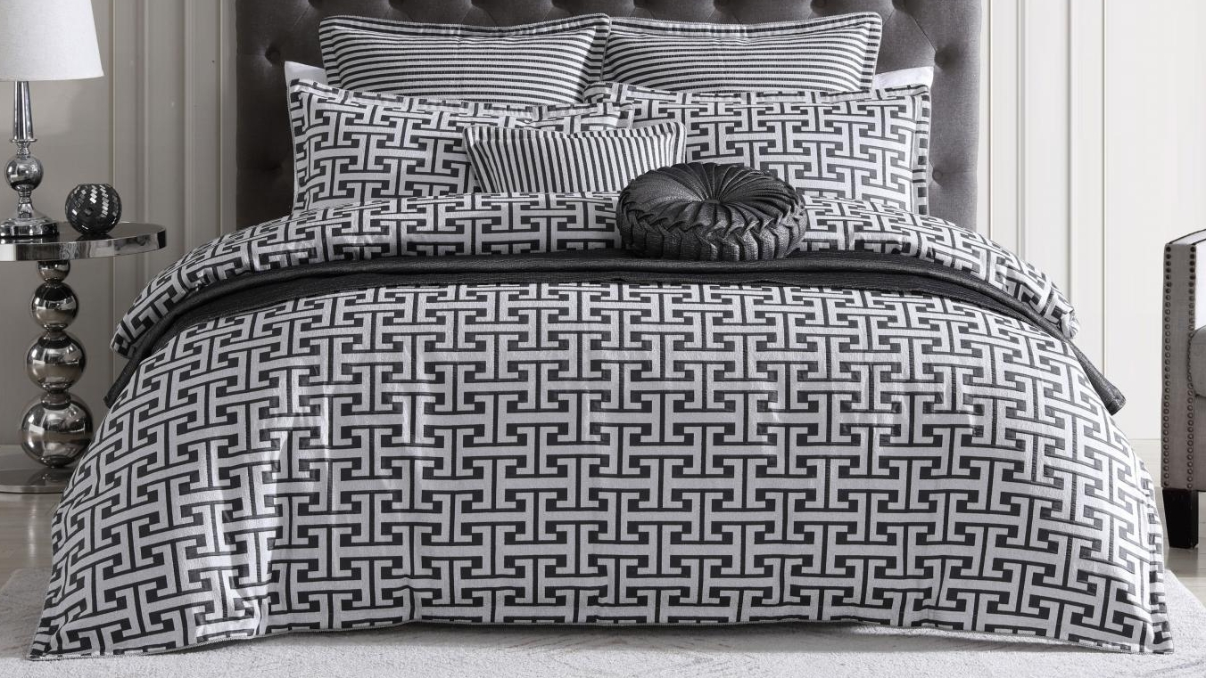 Constantine Gunmetal Quilt Cover Set - Queen