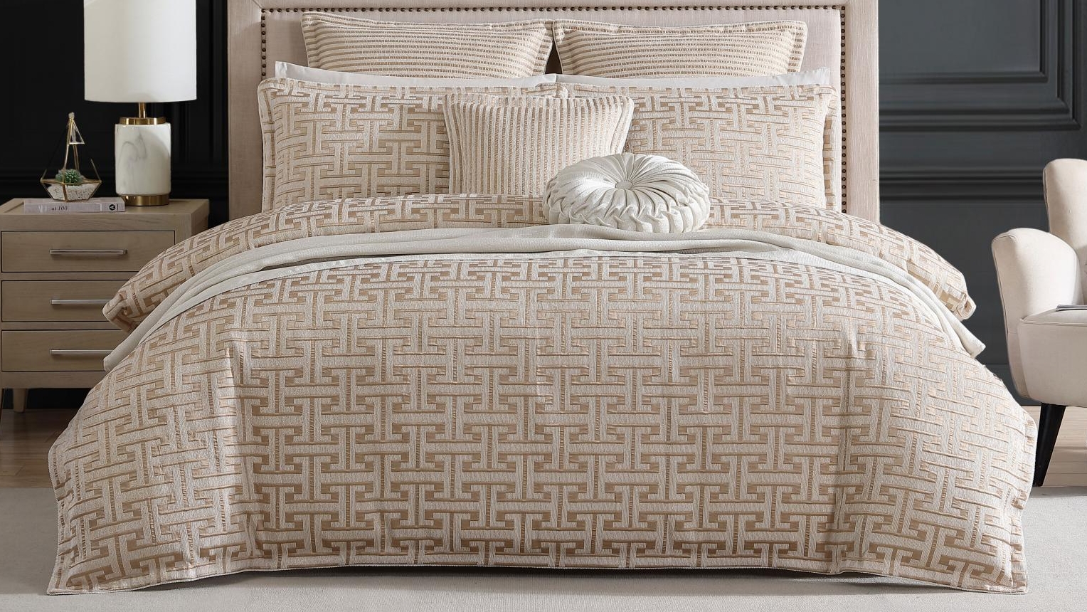 Constantine Gold Quilt Cover Set - Queen