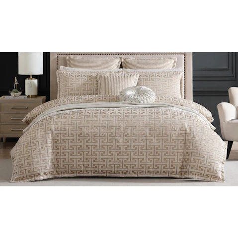 Constantine Gold Quilt Cover Set - Super King