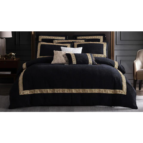 Olympia Black Quilt Cover Set - King