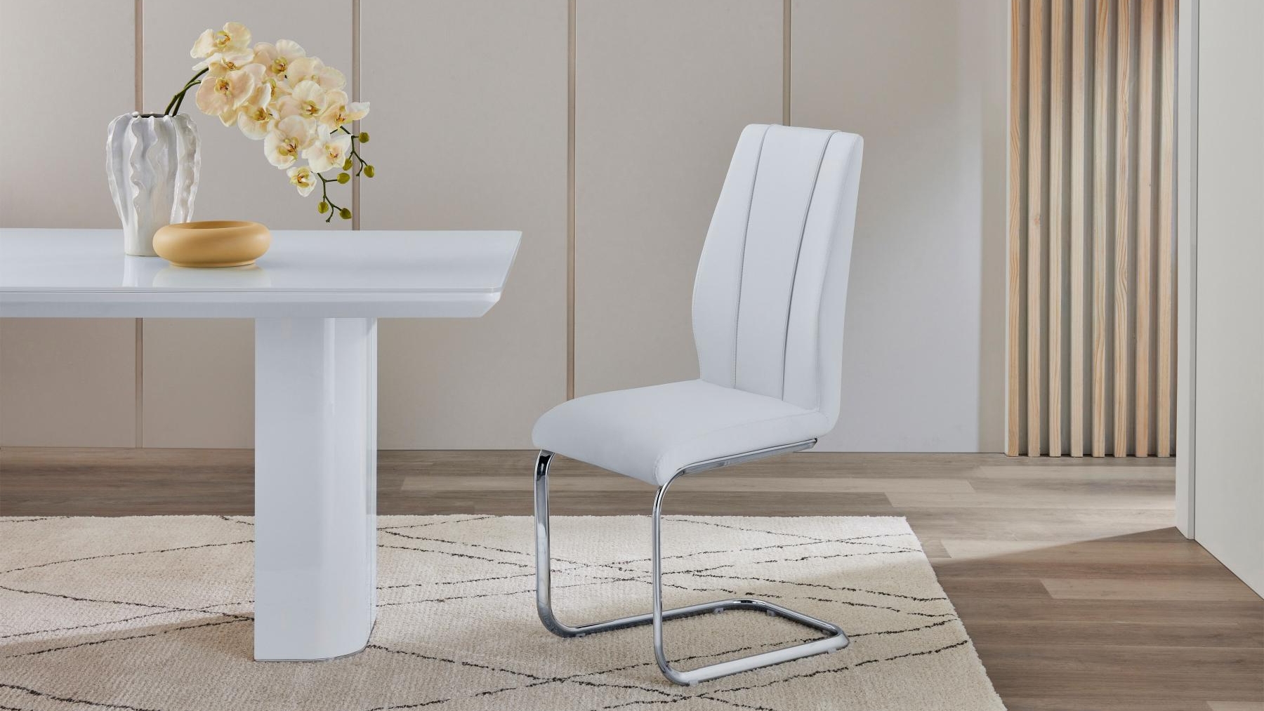 Bolero White PU Dining Chair