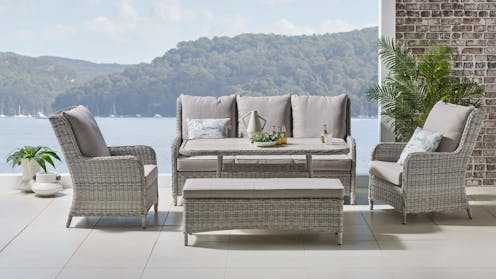 Aries 5-Piece Outdoor Lounge/Dining Setting - Main Image
