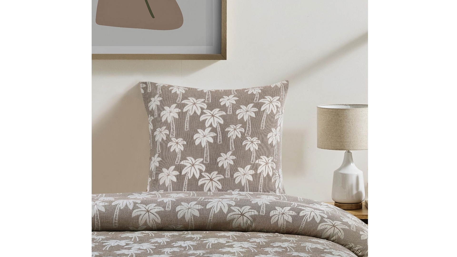 L'Avenue Panama Cotton Matelasse Sand European Pillowcase
