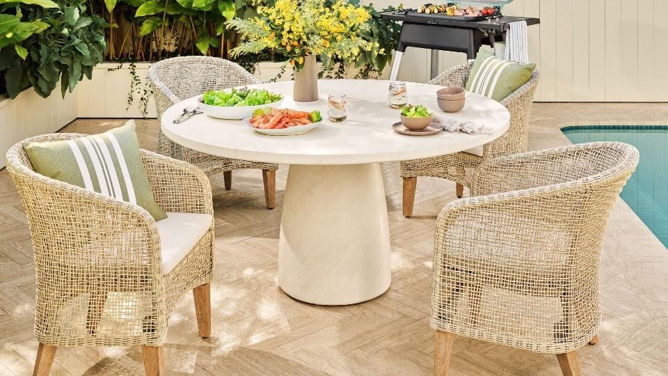 Skyler Outdoor Round Dining Table Harvey Norman