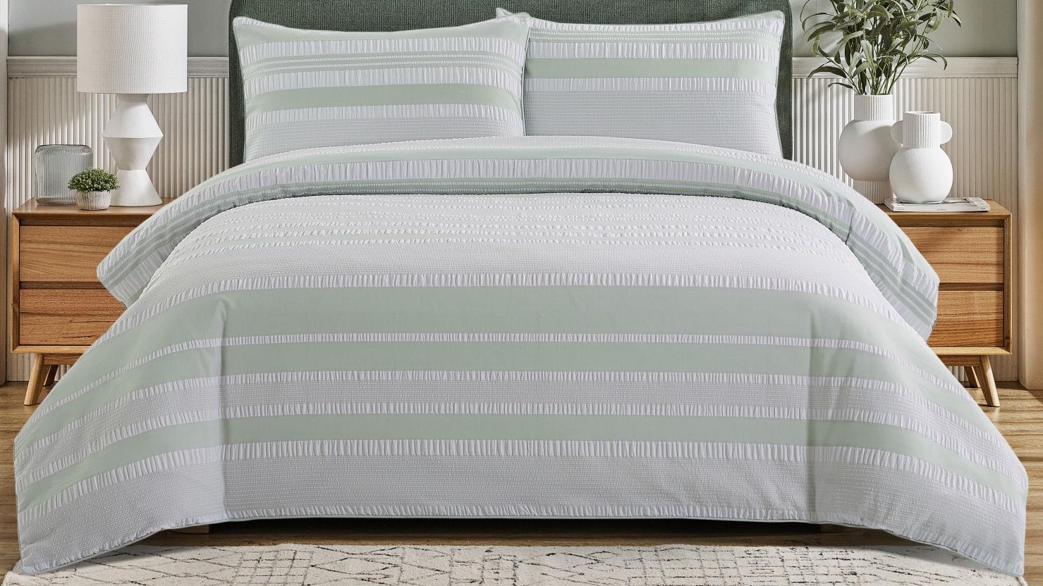 L'Avenue Orna Stripe Quilt Cover Set - Double