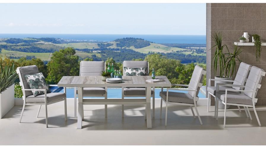 Tuscany 7-Piece Outdoor Dining Setting - White