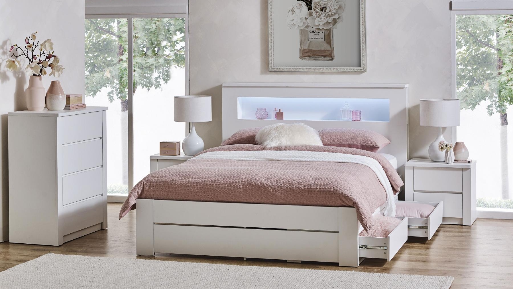 Venus White Oak 2-Piece Underbed Drawer