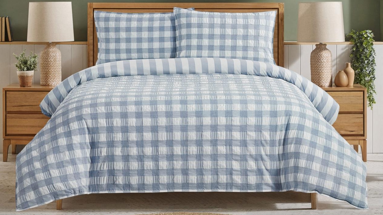 L'Avenue Quinn Blue Quilt Cover Set - Double