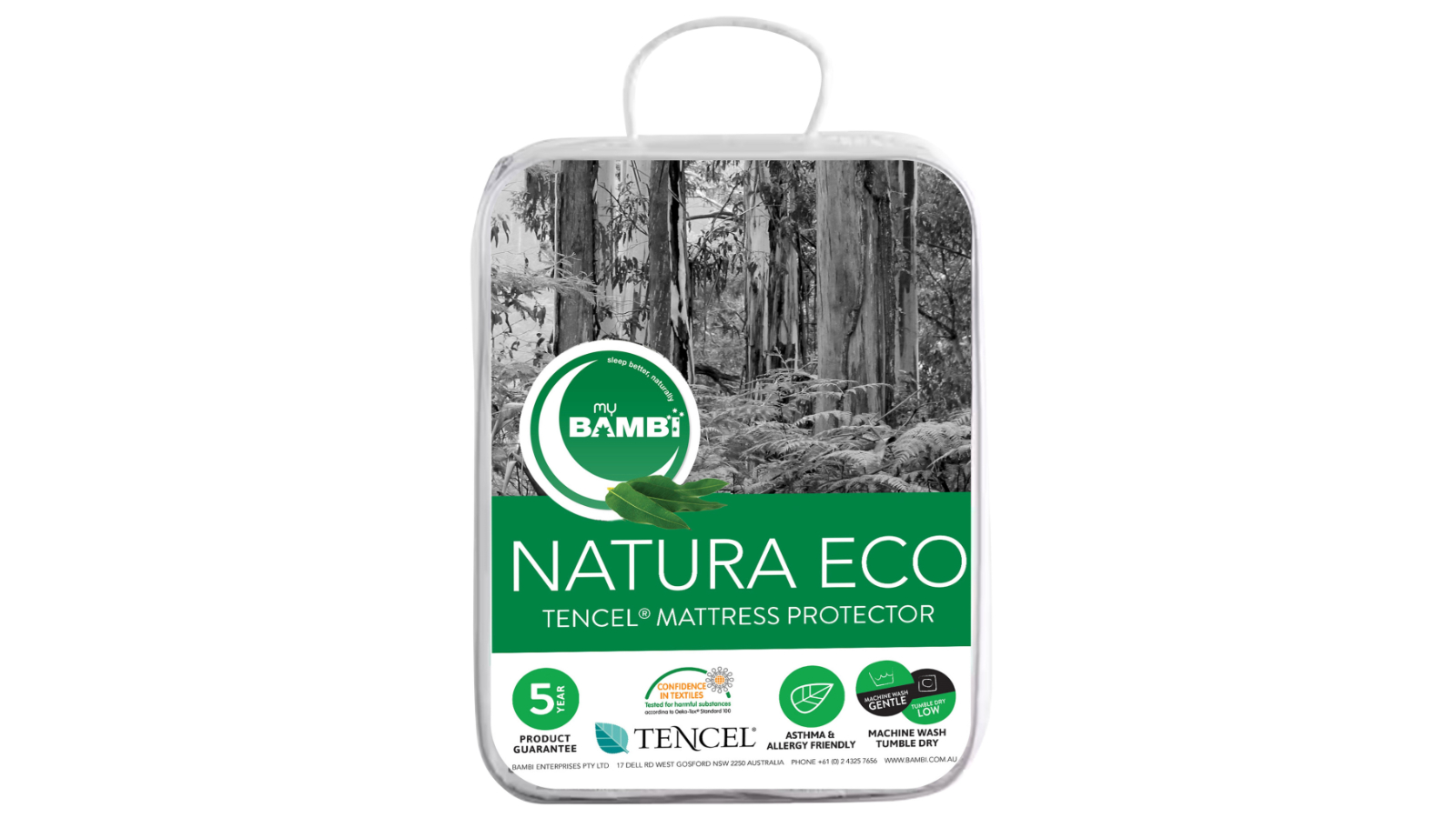 Bambi Naturaeco Tencel Single Fitted Mattress Protector