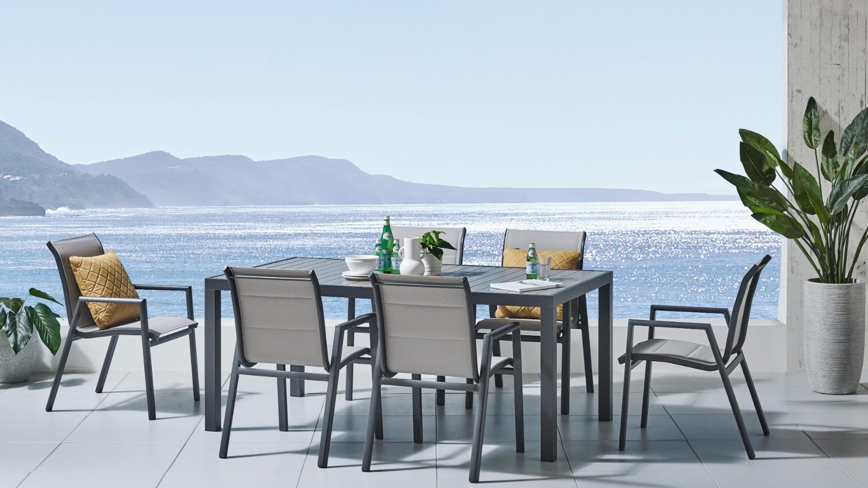 Sedina 7-Piece Outdoor Dining Setting - Charcoal