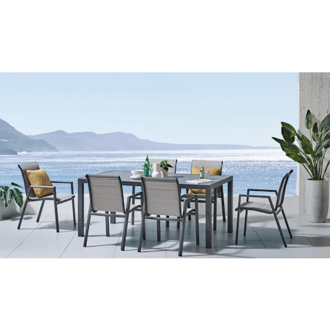 Sedina 7-Piece Outdoor Dining Setting - Charcoal