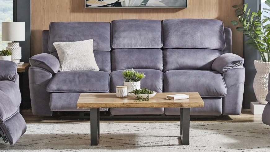 Memphis 3-Seater Fabric Powered Recliner Sofa - Shadow