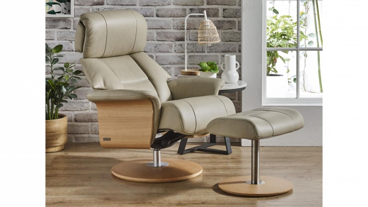 Jorvik Leather Recliner and Footstool