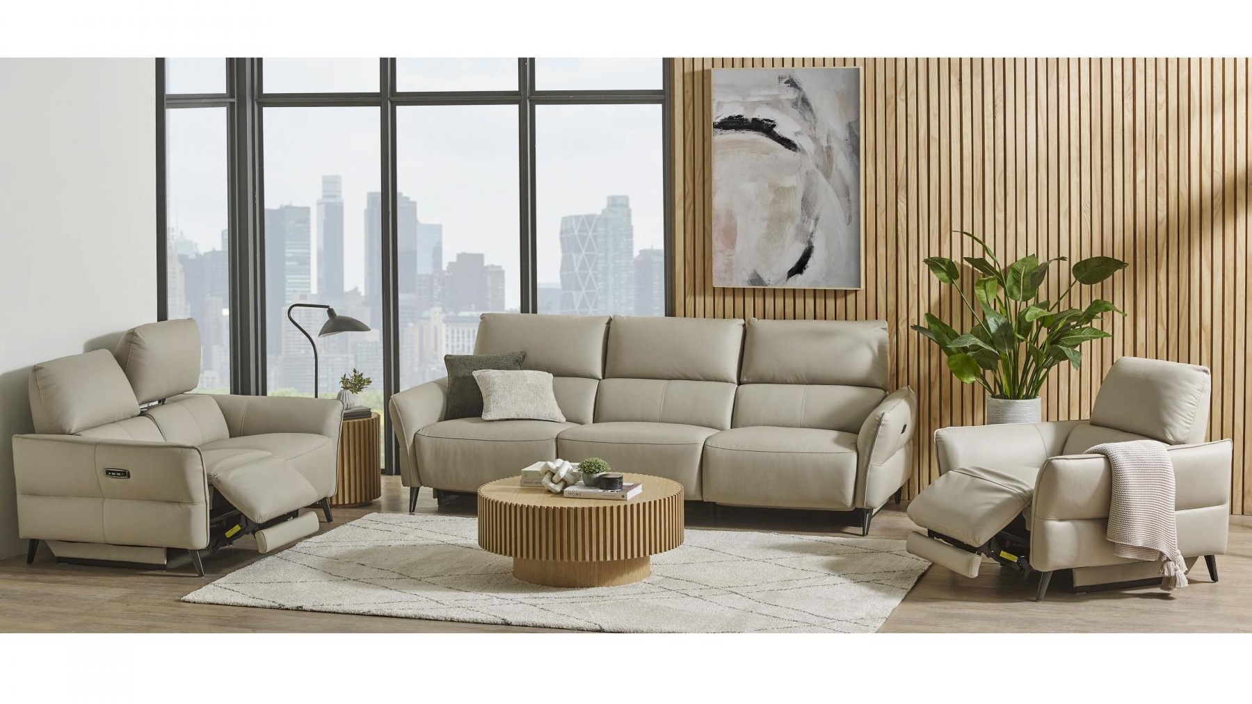 Sego Leather Powered Recliner Sofa