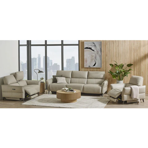 Sego Leather Powered Recliner Sofa