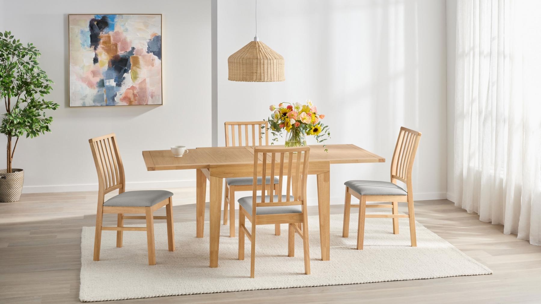 Bowen 5-Piece Square Extension Dining Table Set