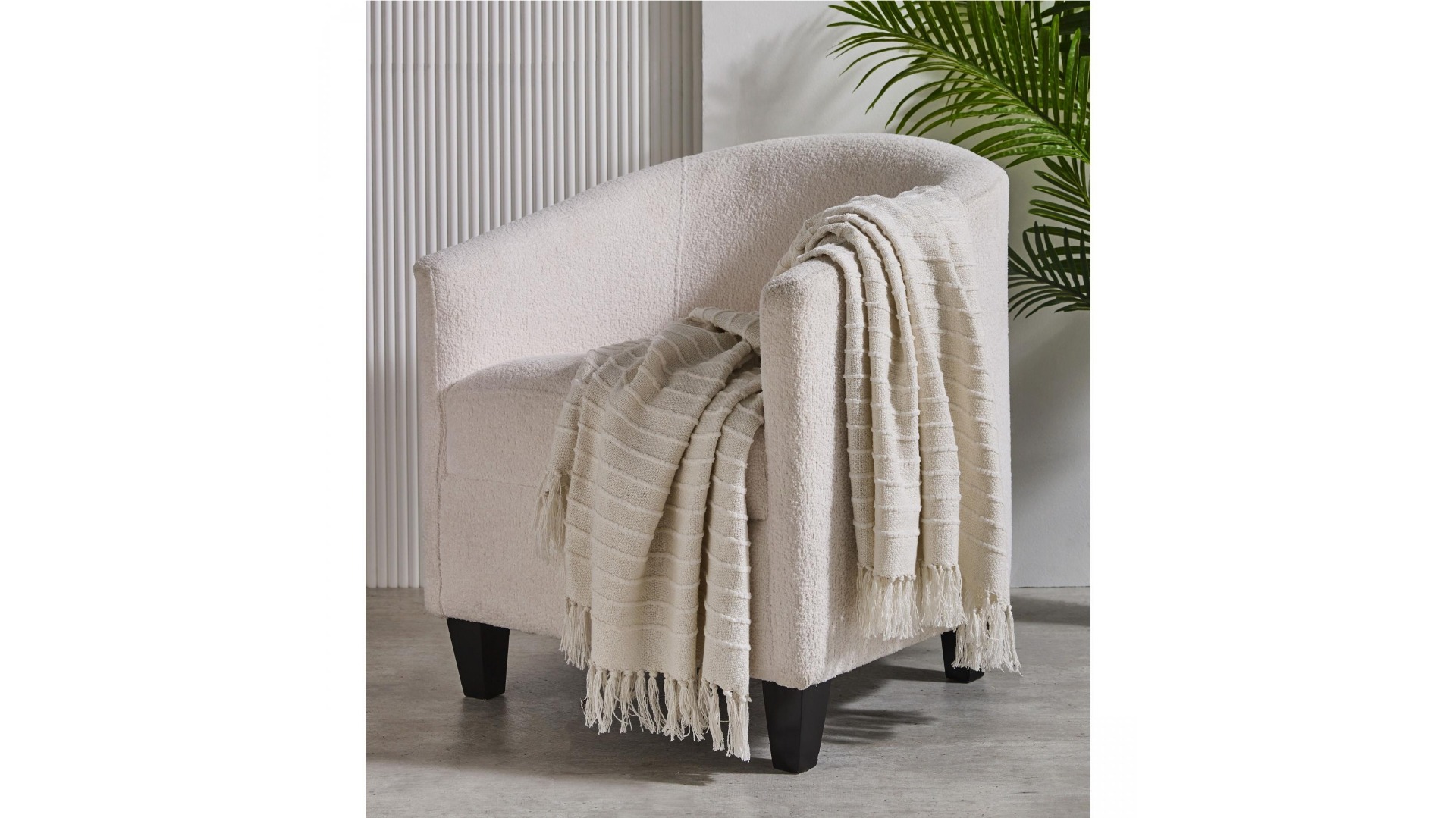 L'Avenue Sunvale Cotton Throw - White
