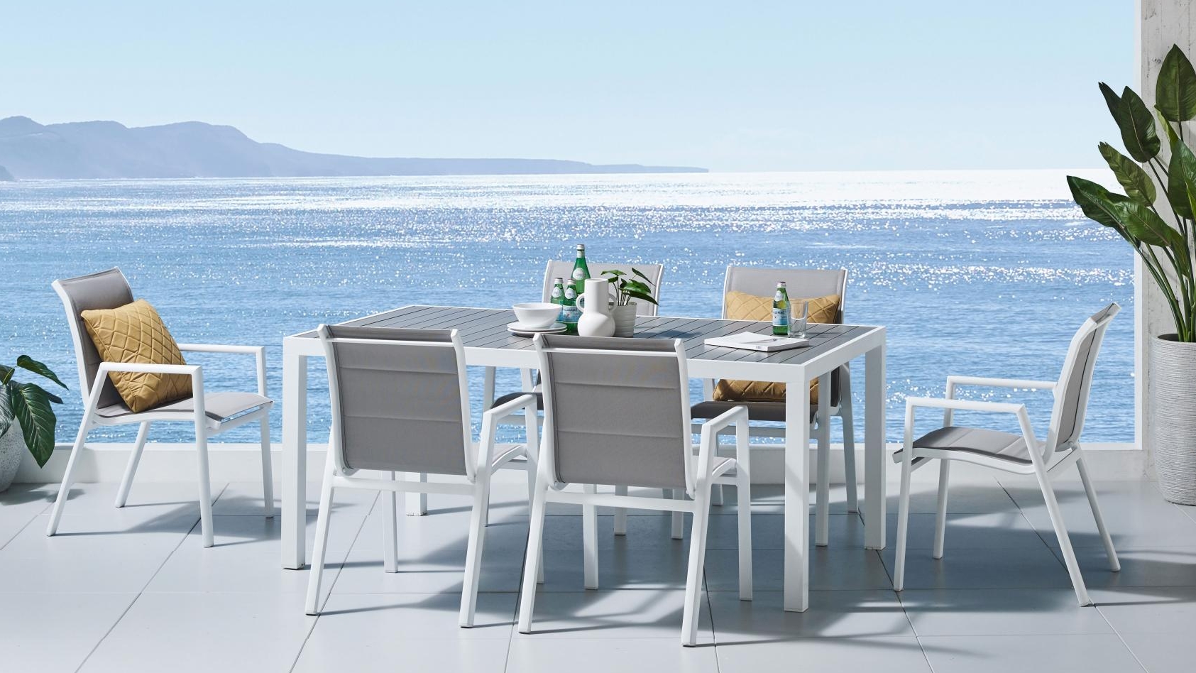 Sedina 7-Piece Outdoor Dining Setting - White