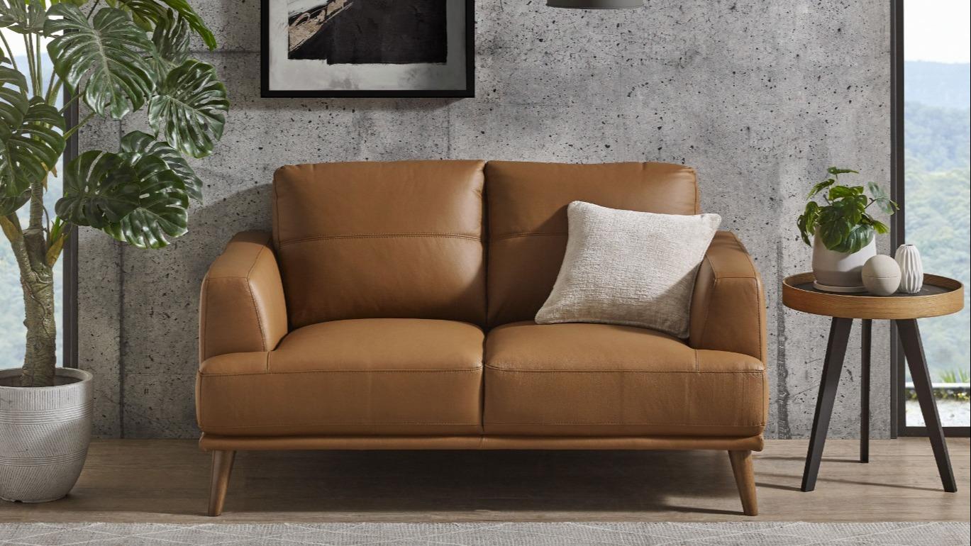 Iris 2-Seater Leather Sofa - Cognac