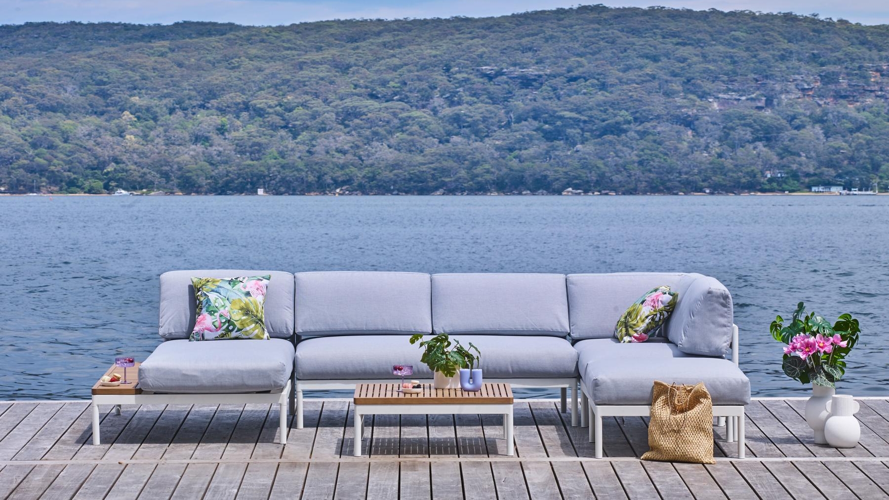Bendigo 6-Piece Outdoor Corner Lounge Setting - White