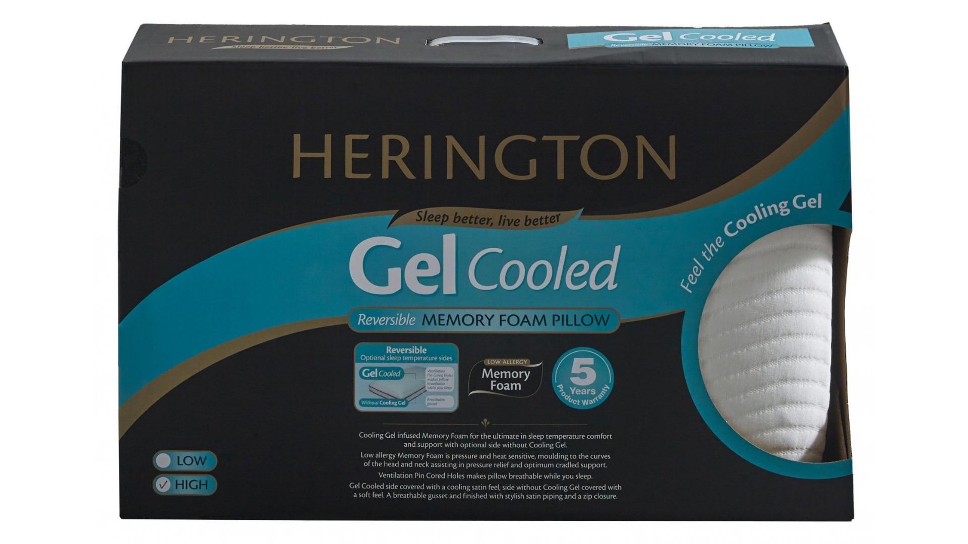 Herington Cooling Gel High Pillow Harvey Norman