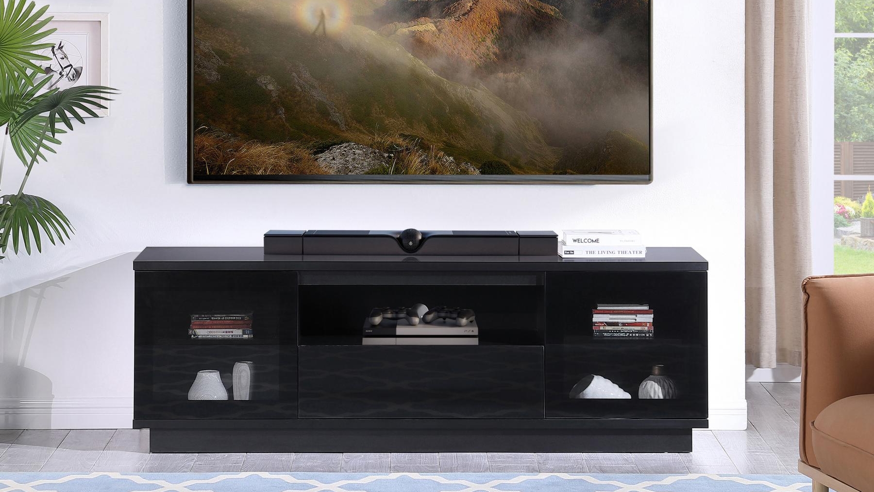 Zaire Black TV Unit - 180cm