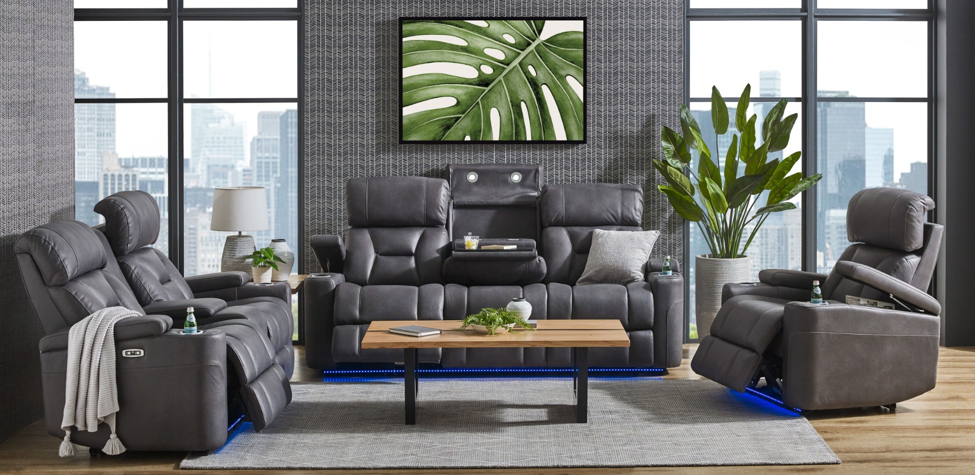 Noah Fabric Powered Recliner Sofa