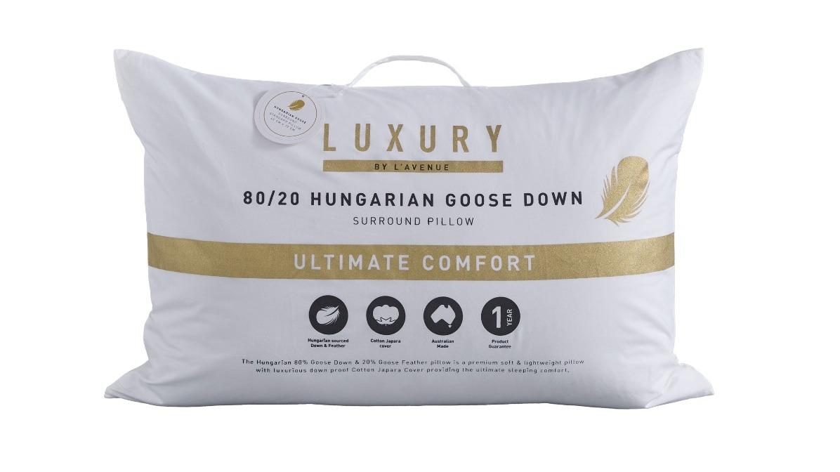 L'Avenue Luxury 80/20 Hungarian Goose Down & Feather Standard Pillow