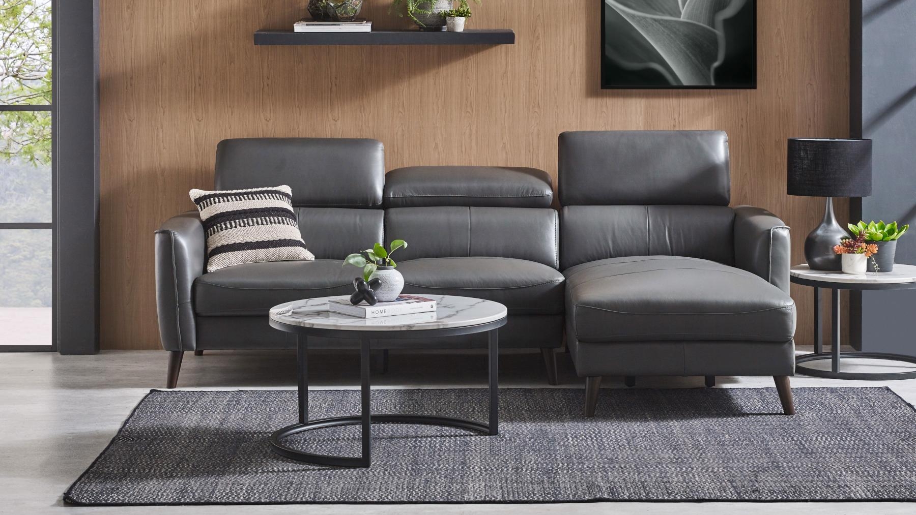 Modena 3-Seater Leather Sofa with Chaise