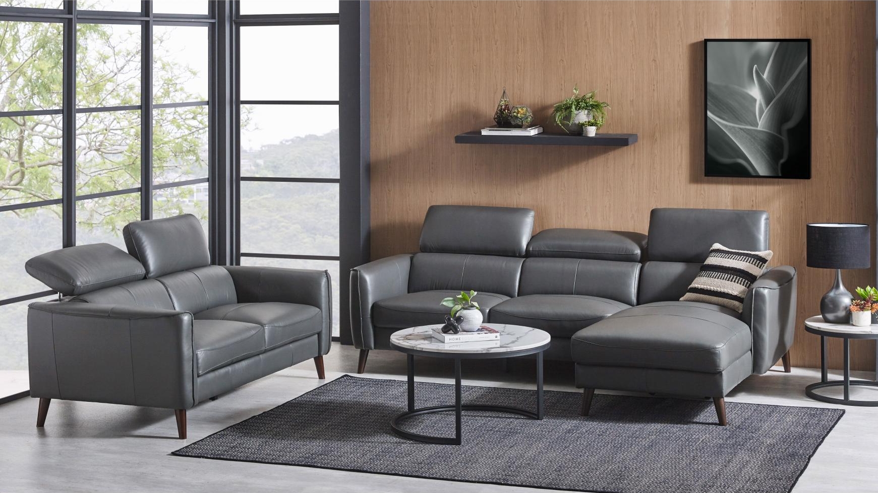 Modena 2-Piece Leather Lounge Suite