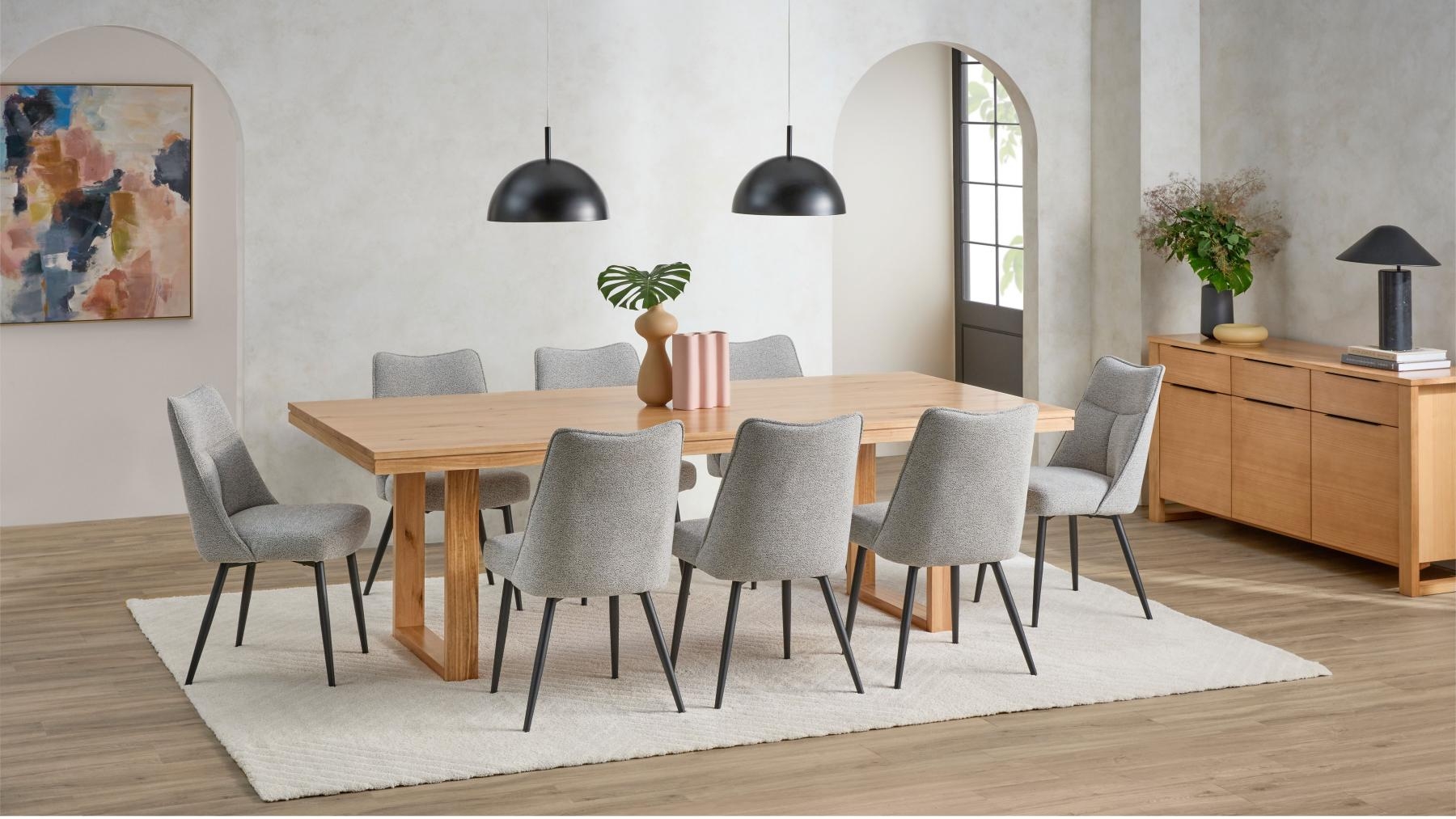 Avalon 9-Piece Dining Table Set with Sahara Dining Chair