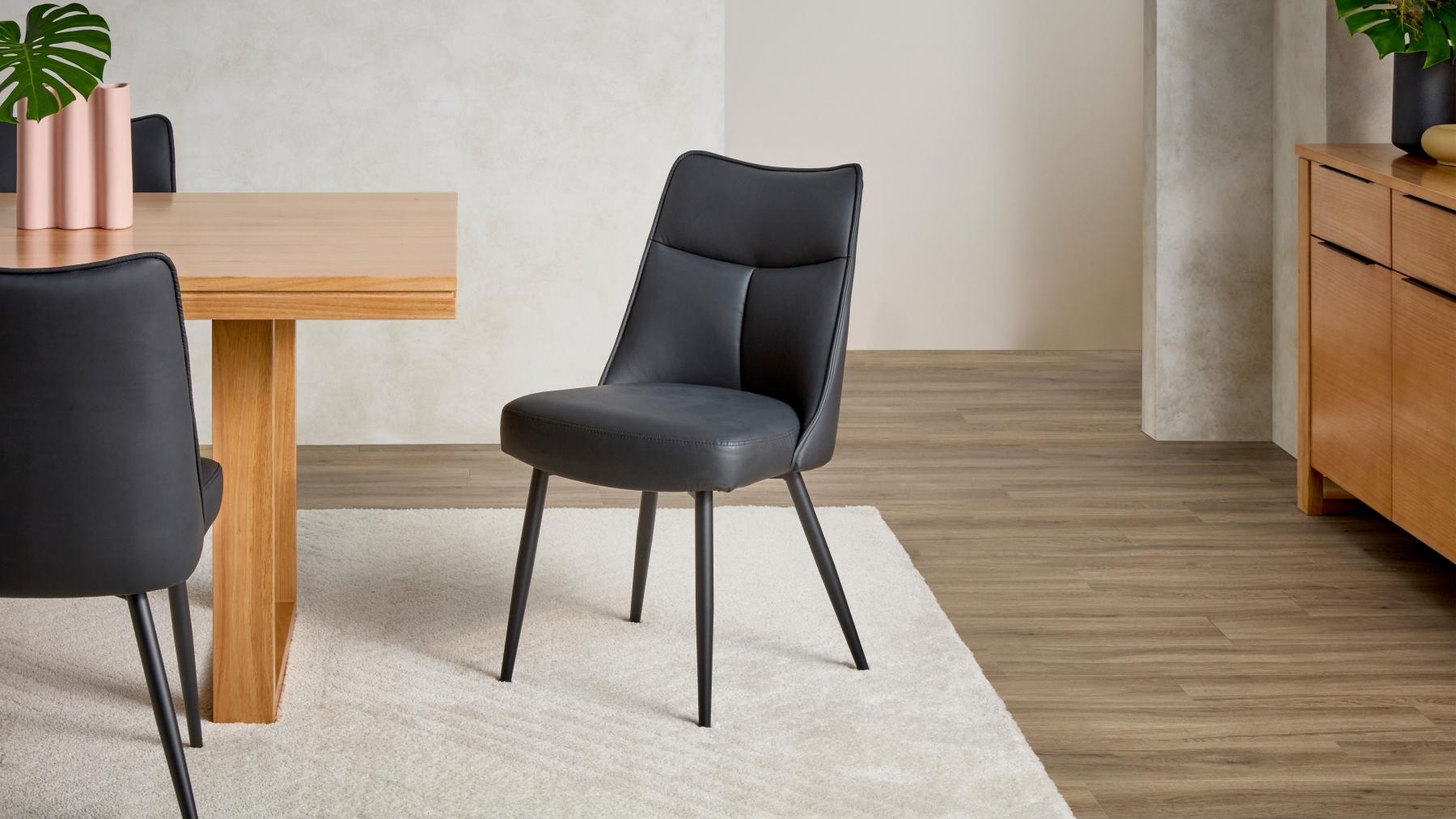 Sahara Black PU Dining Chair 