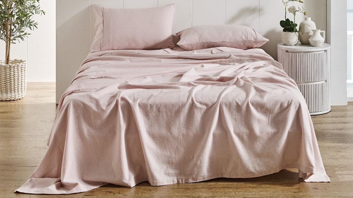 L'Avenue Essential Flannelette Petal Sheet Set - Super King