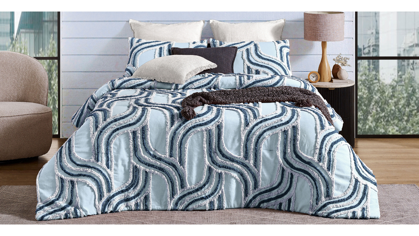 L'Avenue Jordy Ocean Quilt Cover Set - Double