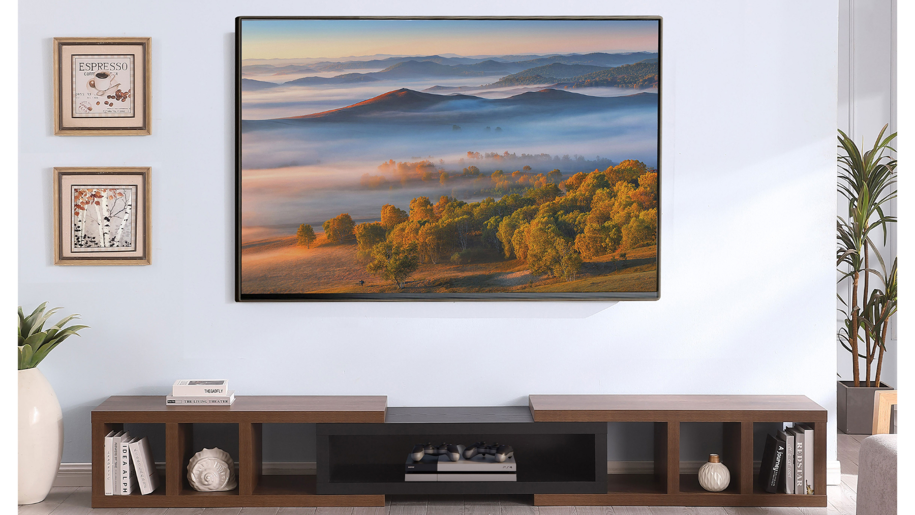Astro Extendable Lowline TV Unit - Dark Oak/Black