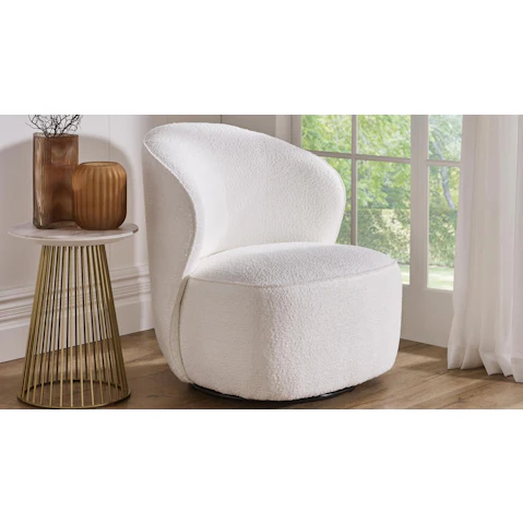 Zali Swivel Bedroom Chair – White