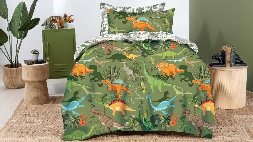 Trex Dino Quilt Cover Set - Double