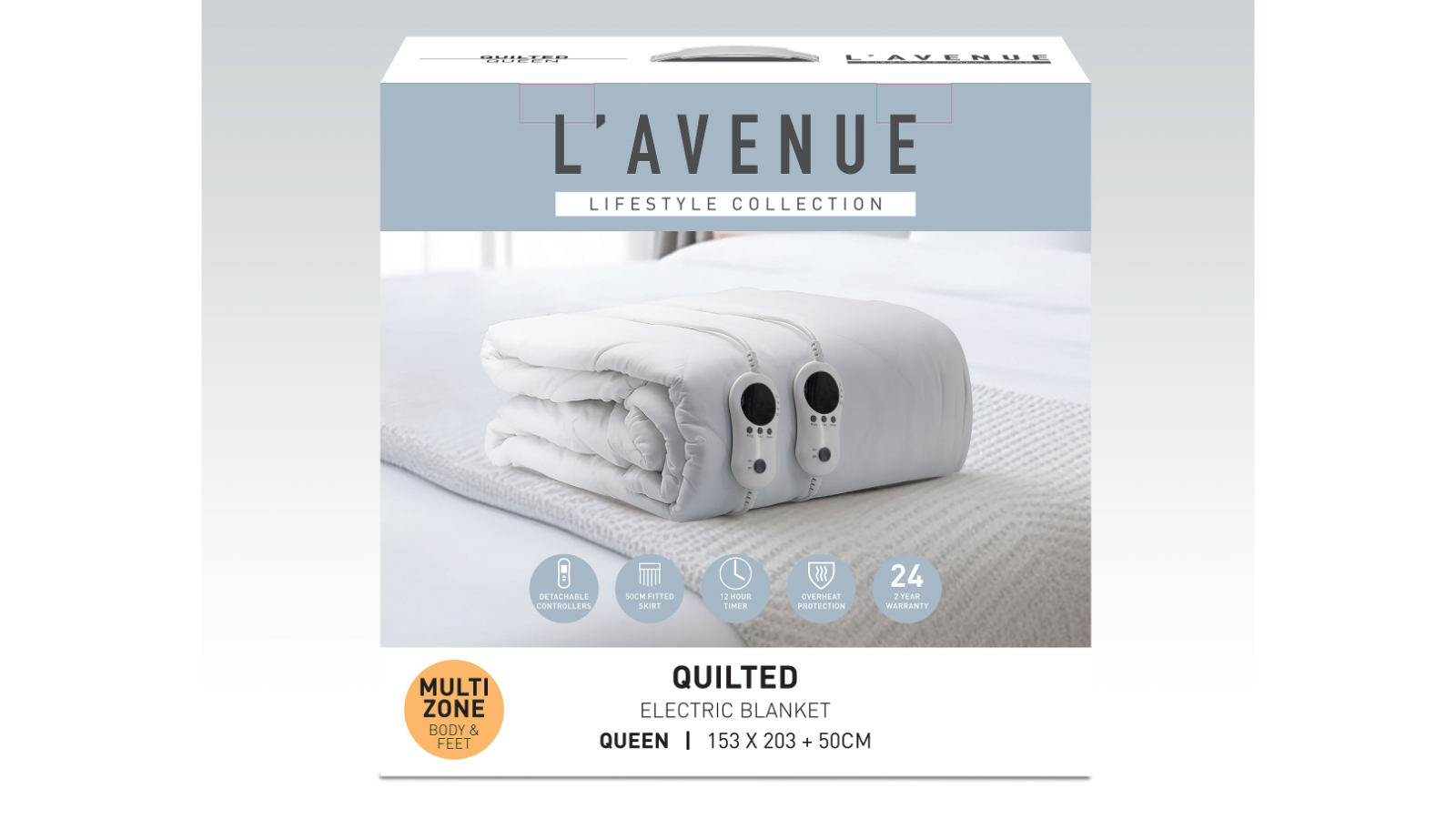 L'Avenue Quilted Electric Blanket Queen Harvey Norman