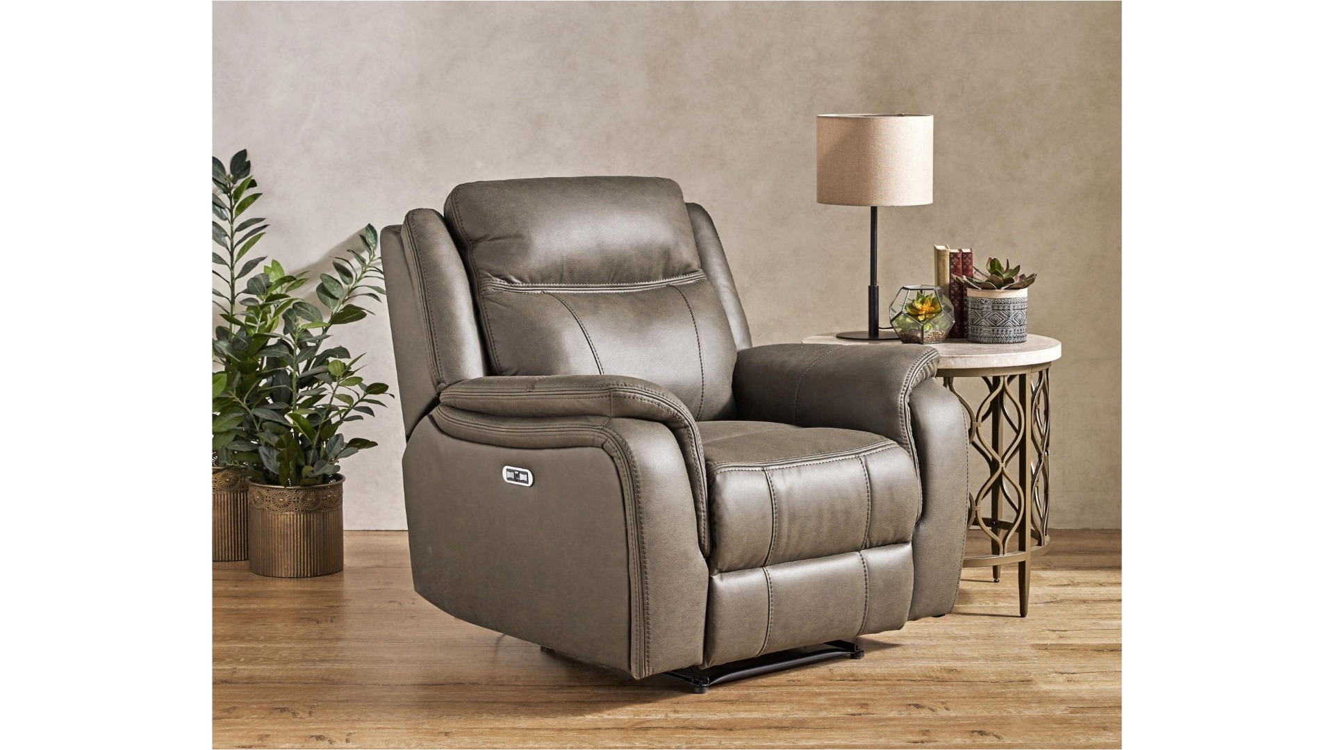 Mason Fabric Powered Recliner Armchair - Moss