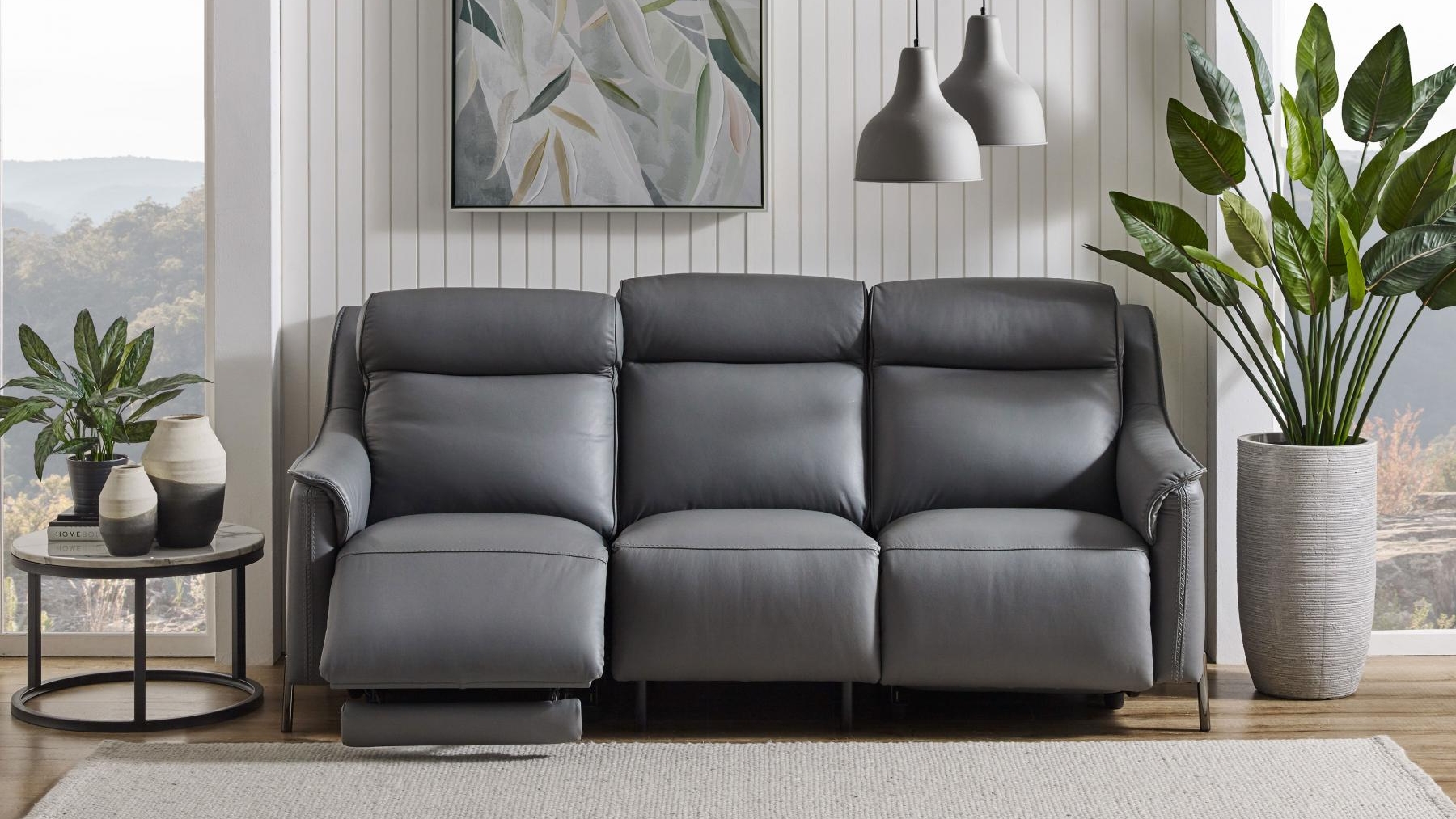Athena 3-Seater Leather Powered Recliner Sofa