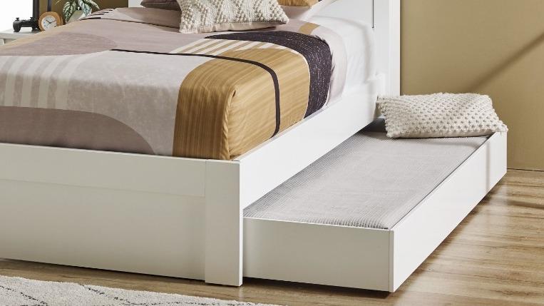 Seashell King Single Ivory White Trundle