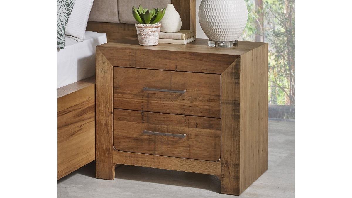 Banksia 2-Drawer Wide Bedside Table