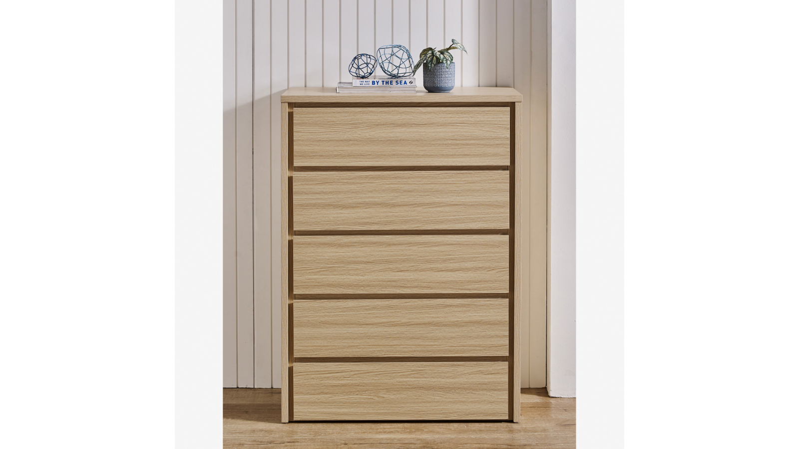 Seashell 5-Drawer Alpine Oak Tallboy