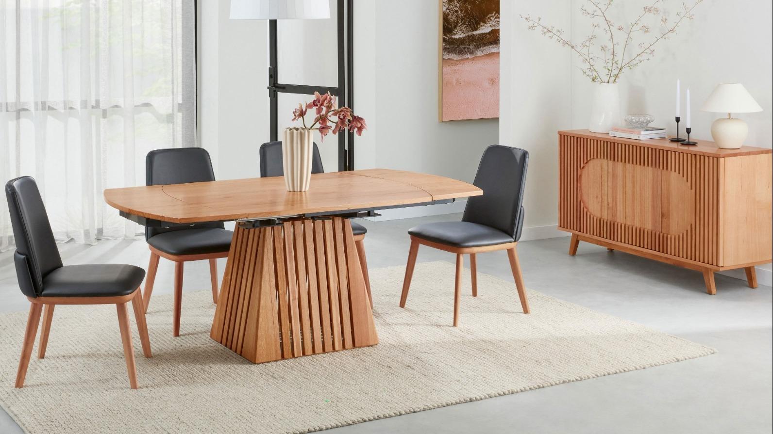 Emerson 5-Piece D-End Extension Dining Table Set - Black