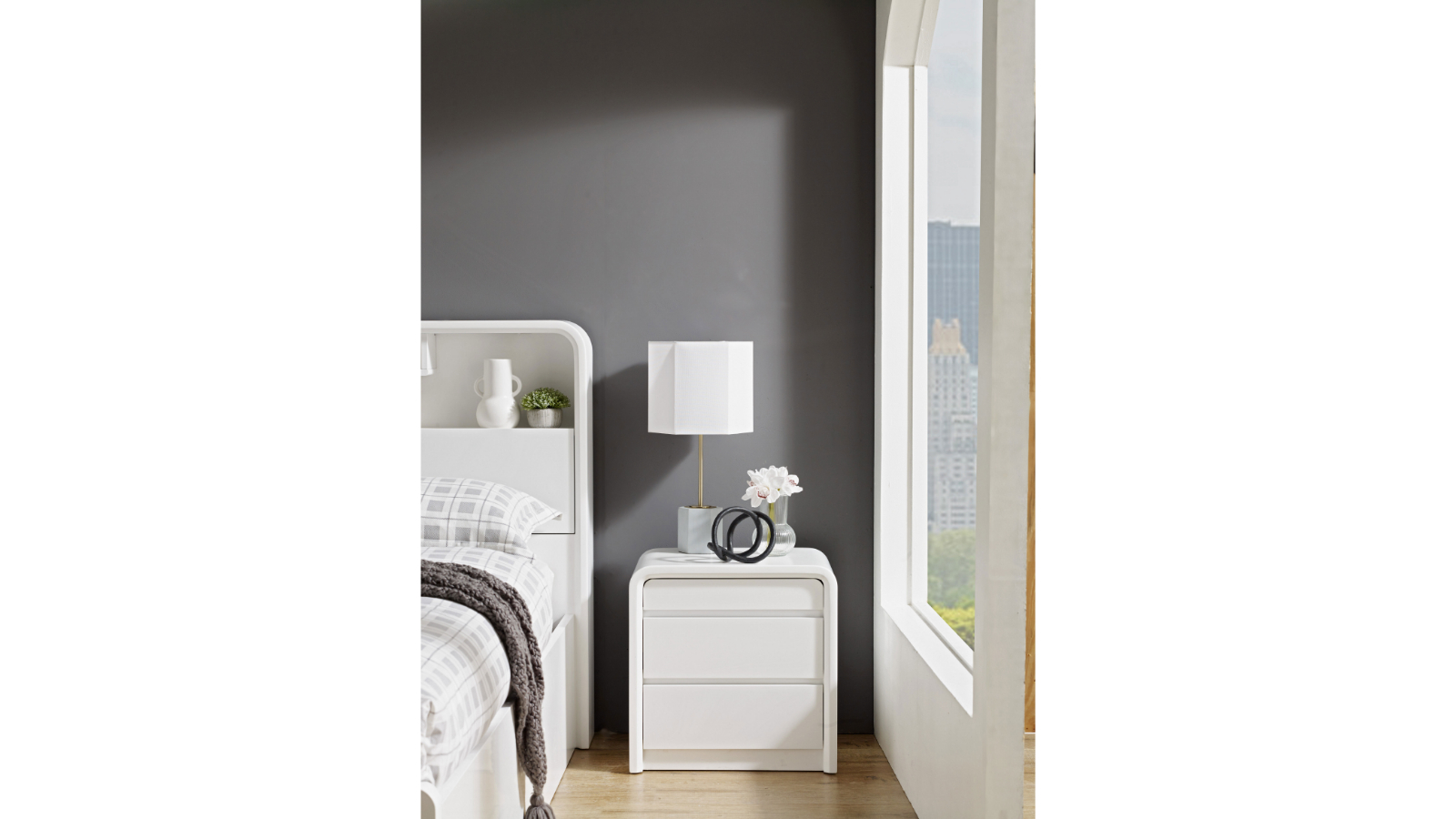 Arc 3-Drawer Bedside Table